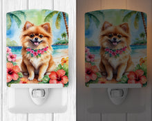 Load image into Gallery viewer, Pomeranian Luau Ceramic Night Light