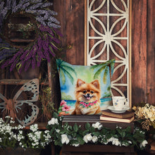 Load image into Gallery viewer, Pomeranian Luau Throw Pillow - 14x14 Decorative Pillow – Art for Your Home &amp; Patio