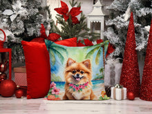 Load image into Gallery viewer, Pomeranian Luau Throw Pillow - 14x14 Decorative Pillow – Art for Your Home &amp; Patio