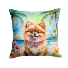 Load image into Gallery viewer, Pomeranian Luau Throw Pillow - 14x14 Decorative Pillow – Art for Your Home &amp; Patio
