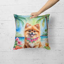 Load image into Gallery viewer, Pomeranian Luau Throw Pillow