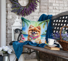 Load image into Gallery viewer, Pomeranian Luau Throw Pillow