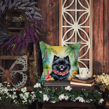 Load image into Gallery viewer, Pomeranian Luau Throw Pillow - 14x14 Decorative Pillow – Art for Your Home &amp; Patio