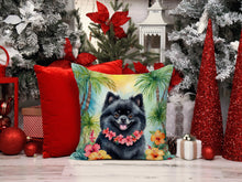 Load image into Gallery viewer, Pomeranian Luau Throw Pillow - 14x14 Decorative Pillow – Art for Your Home &amp; Patio