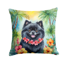 Load image into Gallery viewer, Pomeranian Luau Throw Pillow - 14x14 Decorative Pillow – Art for Your Home &amp; Patio