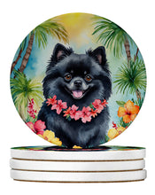 Load image into Gallery viewer, Pomeranian Luau Large Sandstone Coasters Pack of 4