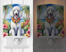 Load image into Gallery viewer, White Poodle Luau Ceramic Night Light