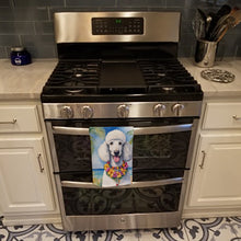 Load image into Gallery viewer, White Poodle Luau Kitchen Towel