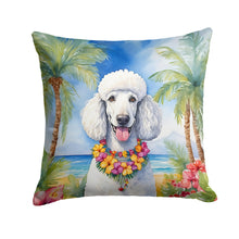 Load image into Gallery viewer, White Poodle Luau Throw Pillow - 14x14 Decorative Pillow – Art for Your Home &amp; Patio