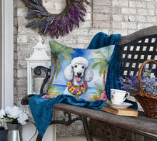 Load image into Gallery viewer, White Poodle Luau Throw Pillow