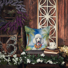 Load image into Gallery viewer, White Poodle Luau Throw Pillow