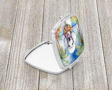 Load image into Gallery viewer, White Poodle Luau Compact Mirror – Stylish Purse Mirror with Artistic Covers