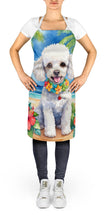 Load image into Gallery viewer, White Poodle Luau Apron – Artist-Designed Kitchen, BBQ &amp; Craft Apron