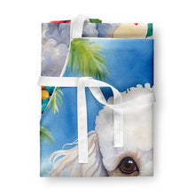 Load image into Gallery viewer, White Poodle Luau Apron – Artist-Designed Kitchen, BBQ &amp; Craft Apron