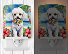 Load image into Gallery viewer, White Poodle Luau Ceramic Night Light