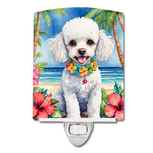 Load image into Gallery viewer, White Poodle Luau Ceramic Night Light