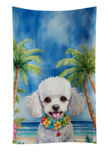 Load image into Gallery viewer, White Poodle Luau Kitchen Towel