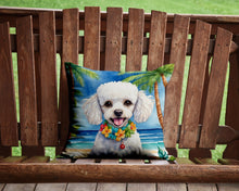 Load image into Gallery viewer, White Poodle Luau Throw Pillow - 14x14 Decorative Pillow – Art for Your Home &amp; Patio