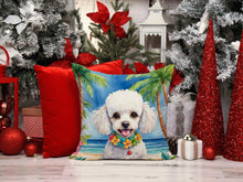 Load image into Gallery viewer, White Poodle Luau Throw Pillow - 14x14 Decorative Pillow – Art for Your Home &amp; Patio