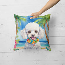 Load image into Gallery viewer, White Poodle Luau Throw Pillow