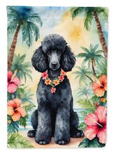 Load image into Gallery viewer, Black Poodle Luau Garden Flag – Tropical Dog Decor with Hibiscus &amp; Palm Leaves