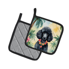 Load image into Gallery viewer, Black Poodle Luau Pot Holders - Set of 2 Decorative Kitchen Helpers | Made in the USA
