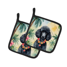 Load image into Gallery viewer, Black Poodle Luau Pot Holders - Set of 2 Decorative Kitchen Helpers | Made in the USA