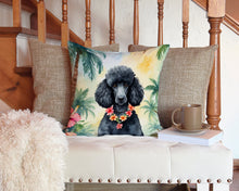 Load image into Gallery viewer, Black Poodle Luau Throw Pillow - 14x14 Decorative Pillow – Art for Your Home &amp; Patio