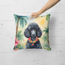 Load image into Gallery viewer, Black Poodle Luau Throw Pillow