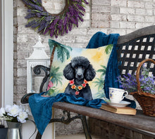 Load image into Gallery viewer, Black Poodle Luau Throw Pillow