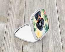 Load image into Gallery viewer, Black Poodle Luau Compact Mirror – Stylish Purse Mirror with Artistic Covers