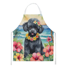Load image into Gallery viewer, Black Poodle Luau Apron – Artist-Designed Kitchen, BBQ &amp; Craft Apron