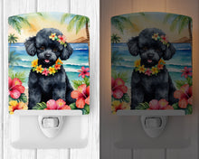 Load image into Gallery viewer, Black Poodle Luau Ceramic Night Light