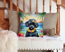 Load image into Gallery viewer, Black Poodle Luau Throw Pillow - 14x14 Decorative Pillow – Art for Your Home &amp; Patio