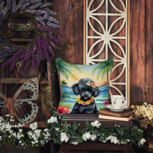 Load image into Gallery viewer, Black Poodle Luau Throw Pillow - 14x14 Decorative Pillow – Art for Your Home &amp; Patio