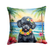 Load image into Gallery viewer, Black Poodle Luau Throw Pillow - 14x14 Decorative Pillow – Art for Your Home &amp; Patio