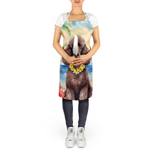 Load image into Gallery viewer, Chocolate Poodle Luau Apron – Artist-Designed Kitchen, BBQ &amp; Craft Apron