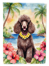 Load image into Gallery viewer, Chocolate Poodle Luau House Flag