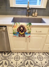 Load image into Gallery viewer, Chocolate Poodle Luau Kitchen Towel