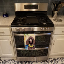 Load image into Gallery viewer, Chocolate Poodle Luau Kitchen Towel