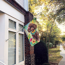 Load image into Gallery viewer, Chocolate Poodle Luau House Flag