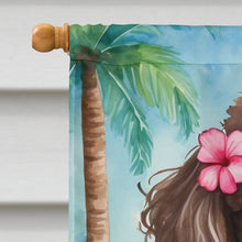 Load image into Gallery viewer, Chocolate Poodle Luau House Flag