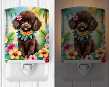 Load image into Gallery viewer, Chocolate Poodle Luau Ceramic Night Light