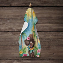 Load image into Gallery viewer, Chocolate Poodle Luau Kitchen Towel