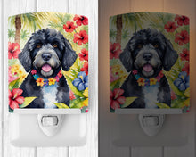 Load image into Gallery viewer, Portuguese Water Dog Luau Ceramic Night Light