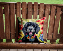 Load image into Gallery viewer, Portuguese Water Dog Luau Throw Pillow - 14x14 Decorative Pillow – Art for Your Home &amp; Patio