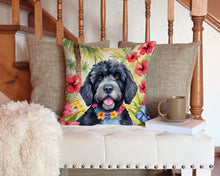 Load image into Gallery viewer, Portuguese Water Dog Luau Throw Pillow - 14x14 Decorative Pillow – Art for Your Home &amp; Patio