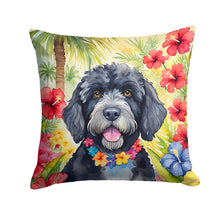 Load image into Gallery viewer, Portuguese Water Dog Luau Throw Pillow - 14x14 Decorative Pillow – Art for Your Home &amp; Patio