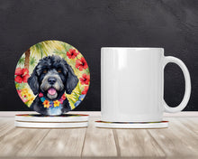 Load image into Gallery viewer, Portuguese Water Dog Luau Large Sandstone Coasters Pack of 4