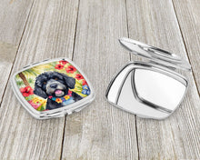 Load image into Gallery viewer, Portuguese Water Dog Luau Compact Mirror – Stylish Purse Mirror with Artistic Covers